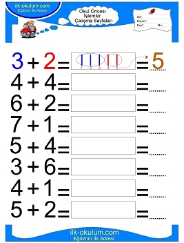 Çocuklar İçin toplam işlemi yaprak testleri 